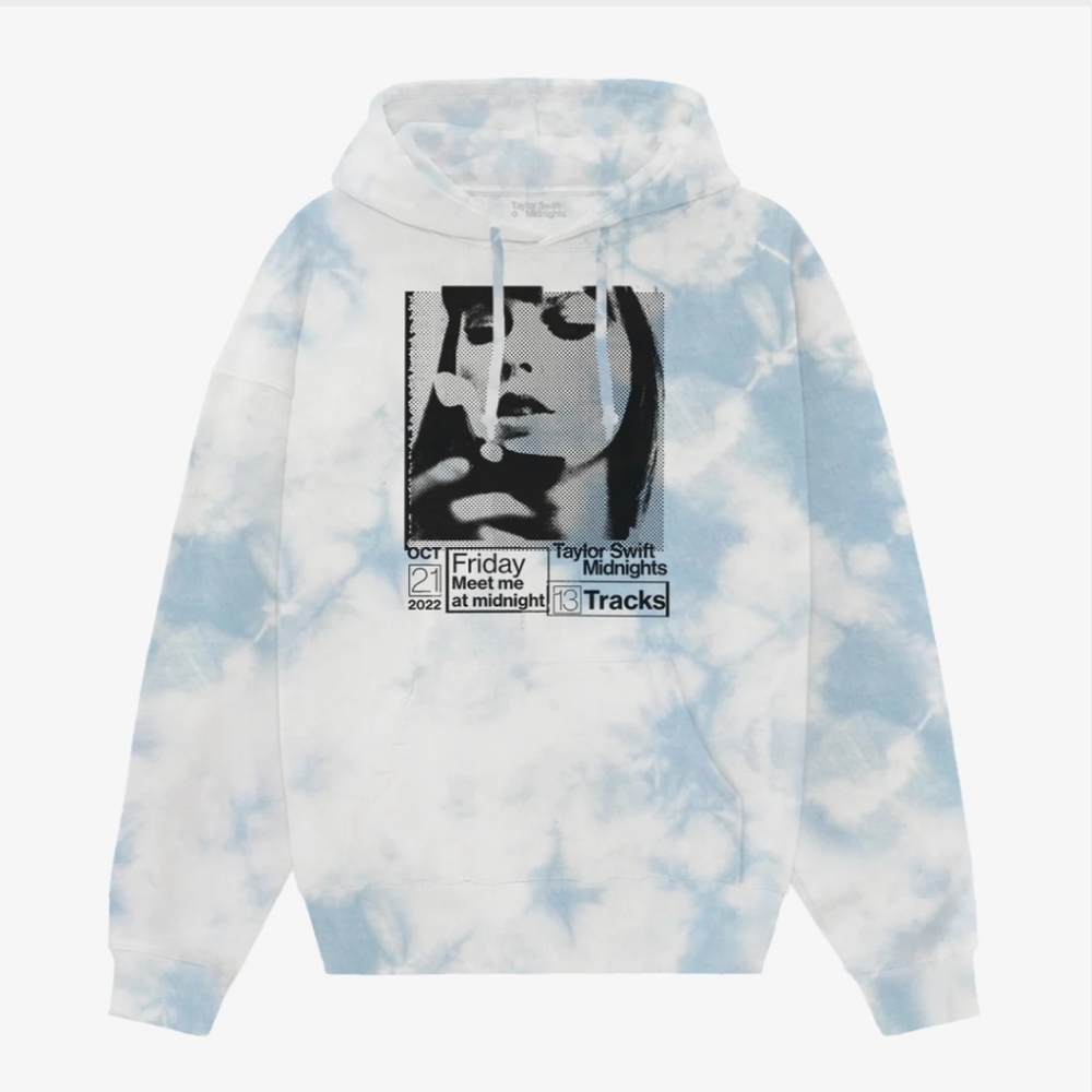 Taylor Swift Midnights Blue Tie Dye Hoodie